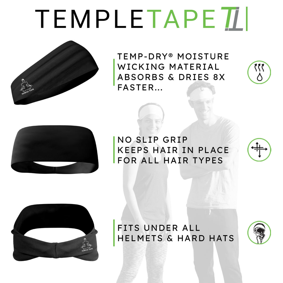 Performance Sweatband with Temp-Dry technology