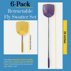 #original_alt_text# - Bug & Fly Swatter – Retractable Extra Long Extendable Handle 6 Pack Fly Swatters – Indoor/Outdoor – Pest Control flyswatter - TempleTape.com