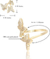 Pave Cubic Zirconia Butterfly Ring 18K Gold Plated For Women Adjustable Size 5 – 9 - TempleTape.com