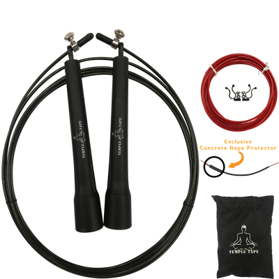 Premium Speed Jump Rope bundle - includes 2 Adjustable ropes, Carry Bag and Extra Parts - TempleTape.com