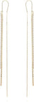 Threader Earrings Cubic Zirconia Tassel Earrings 18K Gold Plated | Drop & Dangle | Non Tarnish & Waterproof | 925 Sterling Silver Post - TempleTape.com