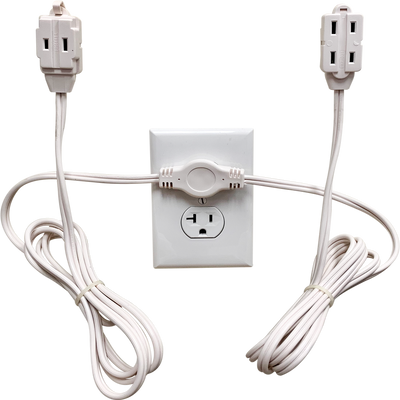 Twin (Double sided) Extension Cord Power Strip 12,18, and 24 Feet - TempleTape.com