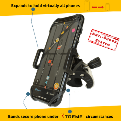 Xtreme Bike Phone Mount - Two-Step Secure-Hold System - TempleTape.com
