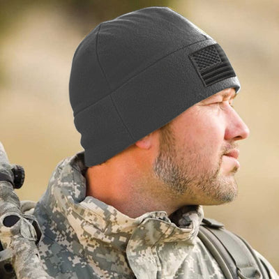 Premium Brushed Fleece Tactical  Watch Cap Warm Beanie - American Flag