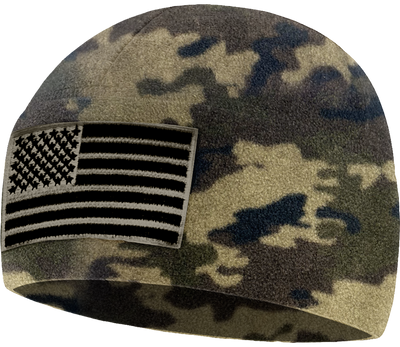 Premium Brushed Fleece Tactical  Watch Cap Warm Beanie - American Flag