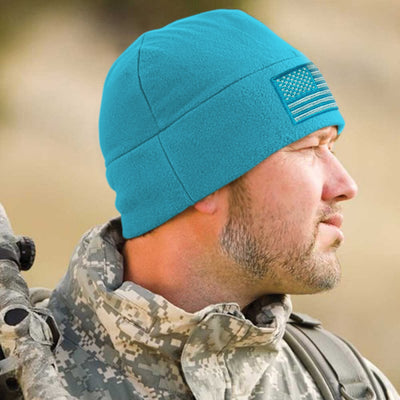 Premium Brushed Fleece Tactical  Watch Cap Warm Beanie - American Flag