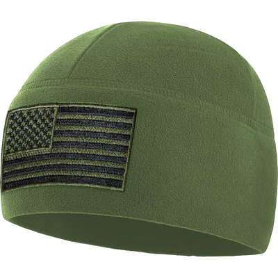 Premium Brushed Fleece Tactical  Watch Cap Warm Beanie - American Flag