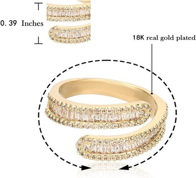 #original_alt_text# - 18K Gold Plated Cubic Zirconia Rings for Women | Butterfly Ring | Star Ring | Knot Ring | Criss Cross Ring | Adjustable One Size Fits Most | Non Tarnish & Waterproof | Hypoallergenic | Gift for Her - TempleTape.com