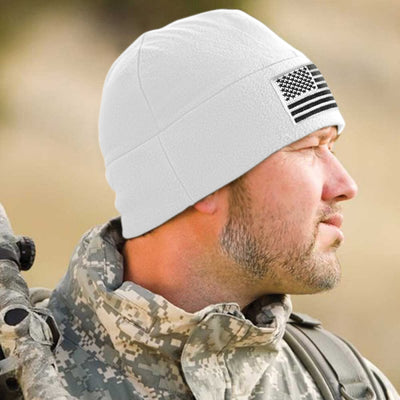 Premium Brushed Fleece Tactical  Watch Cap Warm Beanie - American Flag